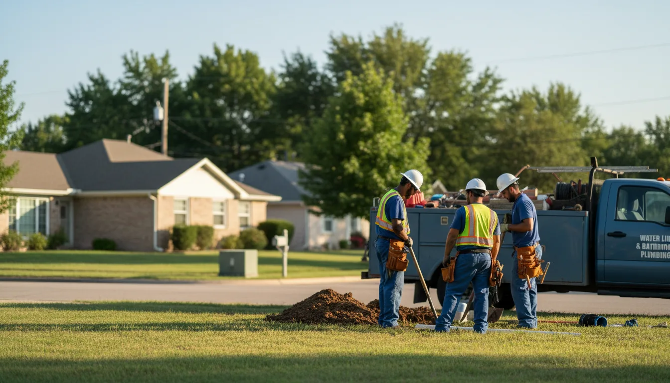 Residential water line and bathroom plumbing service in Pratt, KS
